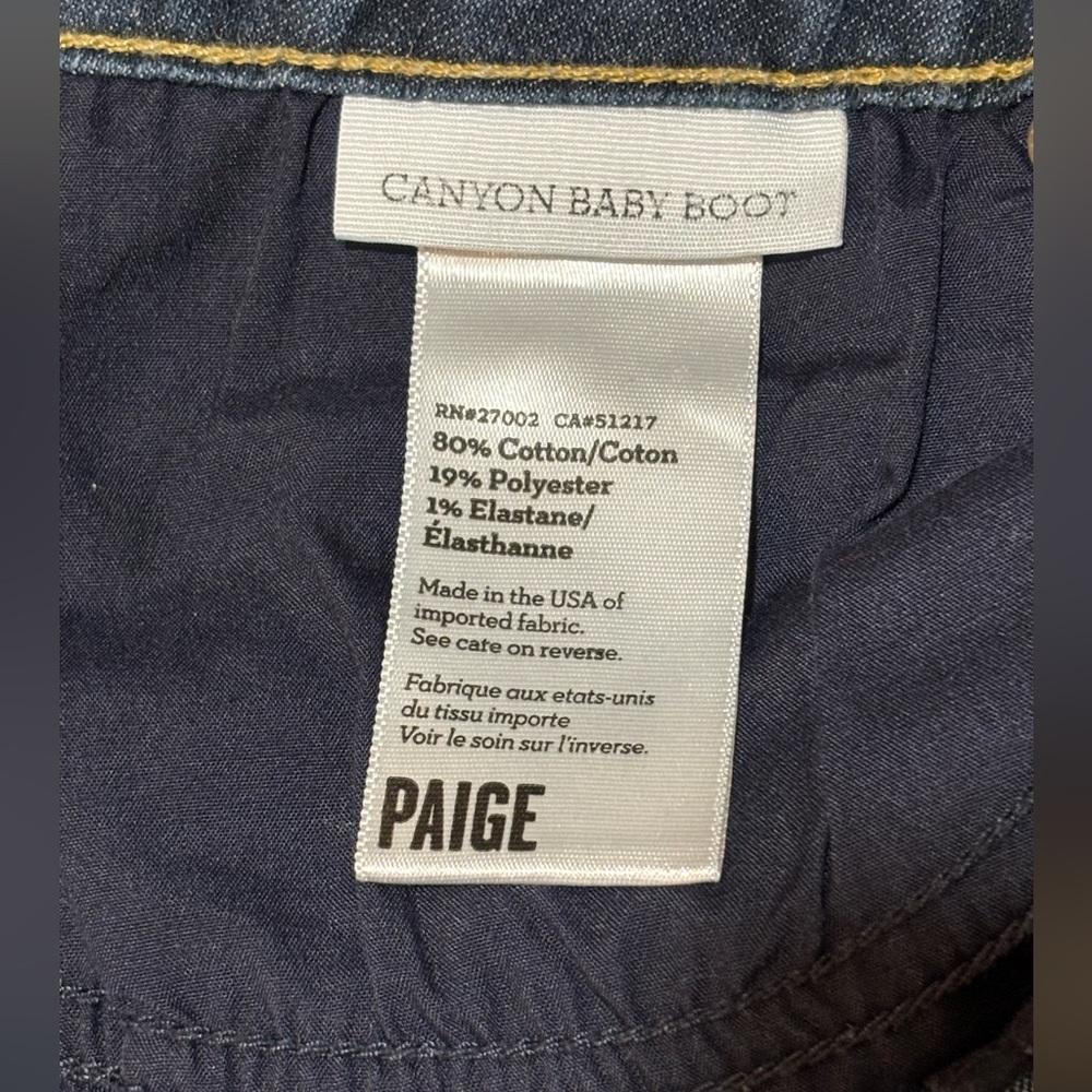 PAIGE Jeans Women’s Size 32 Canyon Baby Boot jeans - Picture 9 of 10